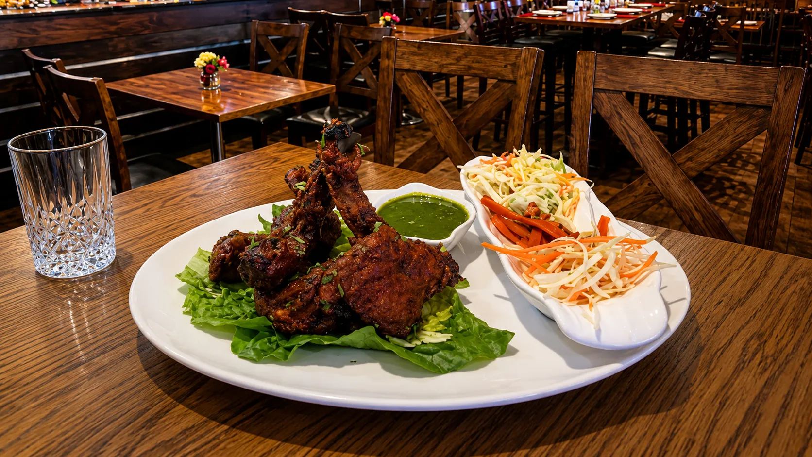 Modern dining room at Desi Swag East Indian Cuisine in St. Vital, Winnipeg
