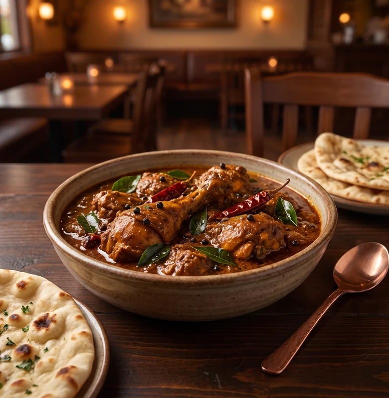 Chicken chettinad with dried red chillies and South Indian spices in St. Vital, Winnipeg