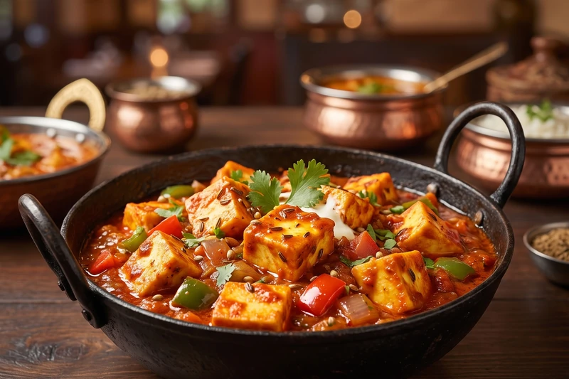 Kadhai paneer with bell peppers, vegetarian Indian dish in St. Vital, Winnipeg